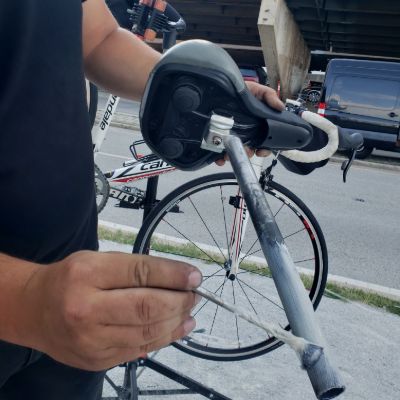 preparing the bike frame for assembly