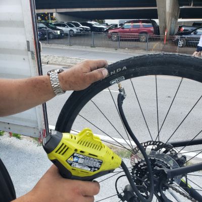 Inflating bike tires